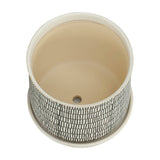 Planters - Ivory Ceramic Line with Saucer (2 SIZES), 6/8 in.