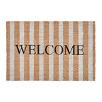 Doormat - Natural striped welcome 24”x 36”