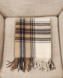 Brown Classic Plaid Tassel Trim 50x60 Inch Throw Blanket