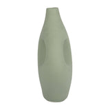 Ceramic Open Center Nomadic Handle Vase - Dark Sage, 12 in.