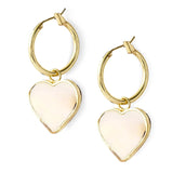 Rajani Hoop Heart Mother of Pearl Earrings