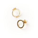 Diya Gold Stud Earrings Set of 2 - Circle, Oval
