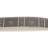 Embroidered Gray and Cream Throw Pillow