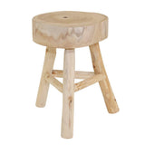 Stool - Ivory/Tan Wood Sturdy Three-Leg Base, 16 in.