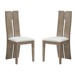 Dining Chair Set of 2 MDF PU Leather Upholstered High Back