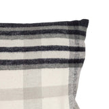 Arlen 14x14 Plaid Throw Pillow Black Cotton, Fall Decor