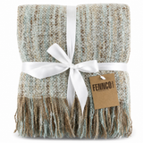 Aqua Faux Mohair Shabby 50"x60" Throw Blanket