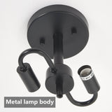 39F Inc. - Black Flush Mount Ceiling Light with Water Ripple Glass Shad