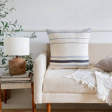 Transitional Hand-Woven Modern Striped Cotton Throw Pillow/cover only