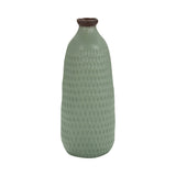 Decorative Vase -  Green Ceramic Bottle Dimpled Texture,16in