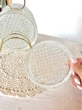 Glass Coasters Metal Caddy Set MCM