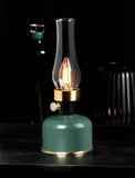 Lantern LED Lamp with Chimney-Black-10.5"H