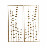Wall Art - Gold Metal Botanical Blooms, 32 in.