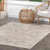 Aine Bordered Machine Washable Indoor/Outdoor Area Rug