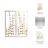 Wall Art - Gold Metal Botanical Blooms, 32 in.