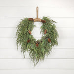 28" CEDAR & CONES HANGING WREATH