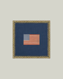 Gingham Flag Framed Antique Art