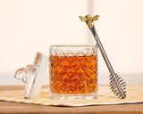 Abbott - Honeycomb Jar with Bee on Sealed Lid-5"H