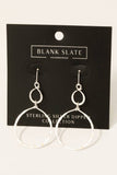 Gold Dipped Hammered Double Hoop Dangle Earrings