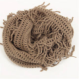 Knit Tassel Infinity Loop Scarf
