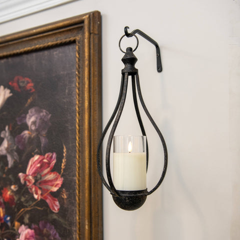 14.75 BLACK TEARDROP LANTERN