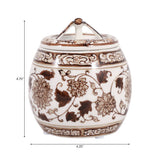 Scented Candle - Peony Brown and White Ceramic, 8.5 Oz