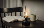 Lantern LED Lamp with Chimney-Black-10.5"H