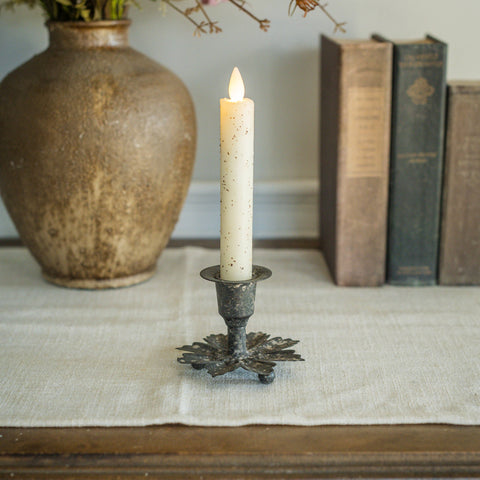 2.75" RUSTIC LEAF TAPER CANDLE HOLDER
