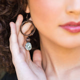 Banjara Antiqued Ring Earrings with Tree Agate Stone