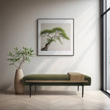 Classic Cocktail Ottoman with Slide Tray, Green