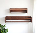 Brown Wood Wall Mounted Floating Shelves ( 2 sizes)