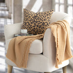 Ruby Leopard Cotton Knit Pillow Cover –Soft, Stylish, Animal
