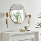 Antique Brass Wall Candle Sconces (Set of 2)