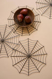 SET OF FOUR BLACK WIRE SPIDER WEB PLACEMATS