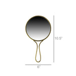 Lena Hand Mirror, Brass - Round - Brass