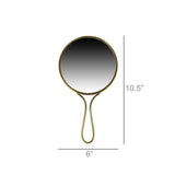 Lena Hand Mirror, Brass - Round - Brass