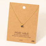 Gold Dipped Stone Bead Pendant Necklace