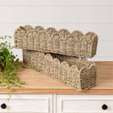 Scalloped Edge Seagrass Baskets, Wide (Set Of 02)