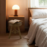 Stool - Ivory/Tan Wood Sturdy Three-Leg Base, 16 in.