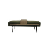 Classic Cocktail Ottoman with Slide Tray, Green
