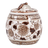 Scented Candle - Peony Brown and White Ceramic, 8.5 Oz