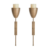 Antique Brass Wall Candle Sconces (Set of 2)
