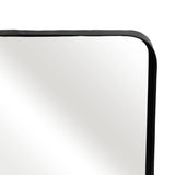 Metal Glass Integrated Shelf Wall Mirror - Black, 30 in.
