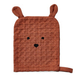 SALE Bear Waffle Weave Bath Mitt - Terracotta