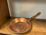 Copper pan with wood handle-vintage