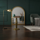 17" Side End Drink Table, Fancy Fluted Base, Round Top