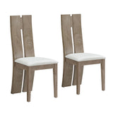 Dining Chair Set of 2 MDF PU Leather Upholstered High Back