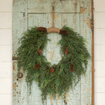 28" CEDAR & CONES HANGING WREATH