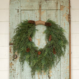 28" CEDAR & CONES HANGING WREATH