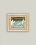 Swan Family Framed Antique Art